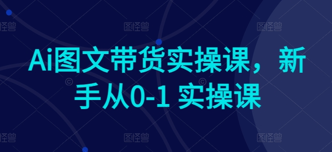 Ai图文带货实操课，新手从0-1 实操课-<a href=