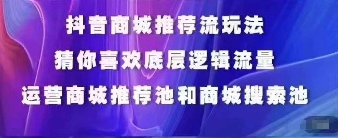 抖音商城运营课程，猜你喜欢入池商城搜索商城推荐人群标签覆盖-<a href=