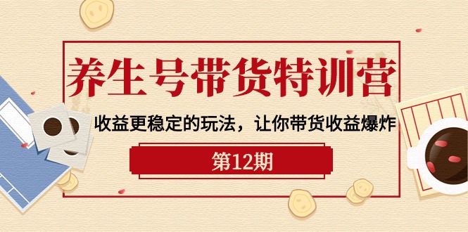 （10110期）养生号带货特训营【12期】收益更稳定的玩法，让你带货收益爆炸-9节直播课-<a href=