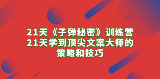 （10209期）21天《子弹秘密》训练营，21天学到顶尖文案大师的策略和技巧-<a href=