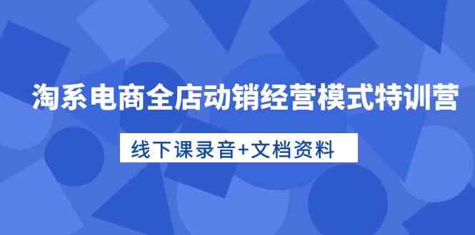淘系电商全店动销经营模式特训营，线下课录音+文档资料-<a href=