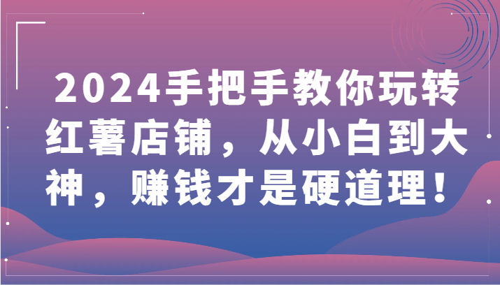 2024手把手教你玩转红薯店铺，从小白到大神，赚钱才是硬道理！-<a href=