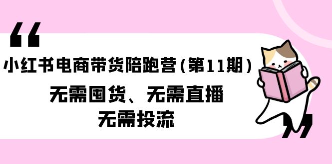 （9996期）小红书电商带货陪跑营（第11期）无需囤货、无需直播、无需投流（送往期10套）-<a href=