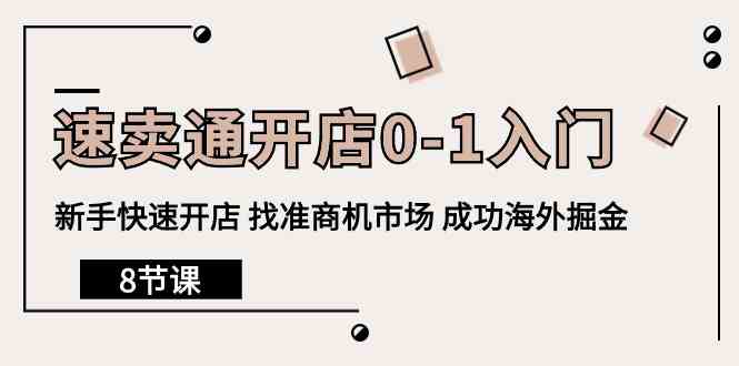 速卖通开店0-1入门，新手快速开店 找准商机市场 成功海外掘金（8节课）-<a href=