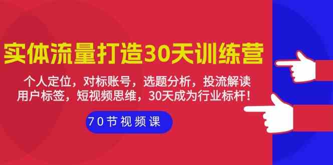 实体流量打造30天训练营：个人定位，对标账号，选题分析，投流解读（70节）-<a href=