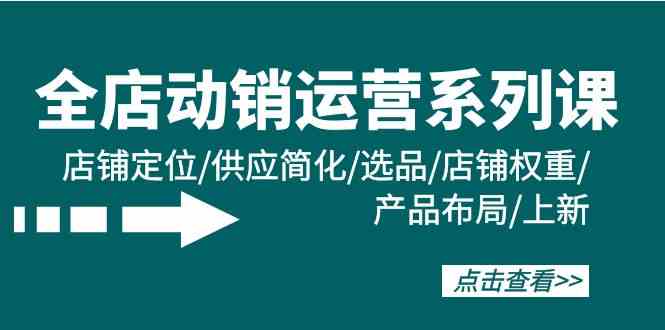 全店动销运营系列课：店铺定位/供应简化/选品/店铺权重/产品布局/上新-<a href=