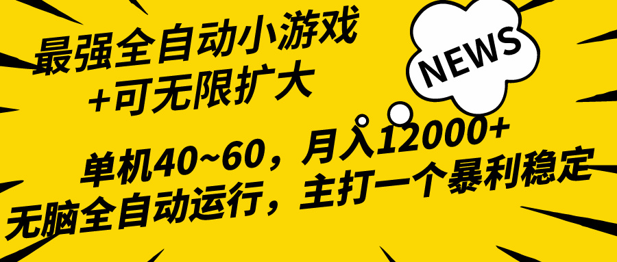 （10046期）2024最新全网独家小游戏全自动，单机40~60,稳定躺赚，小白都能月入过万-<a href=