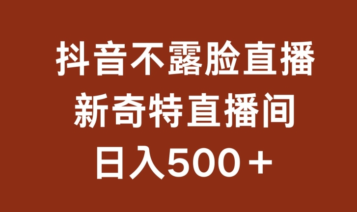 不露脸挂机直播，新奇特直播间，日入500+-<a href=