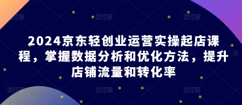 2024京东轻创业运营实操起店课程，掌握数据分析和优化方法，提升店铺流量和转化率-<a href=