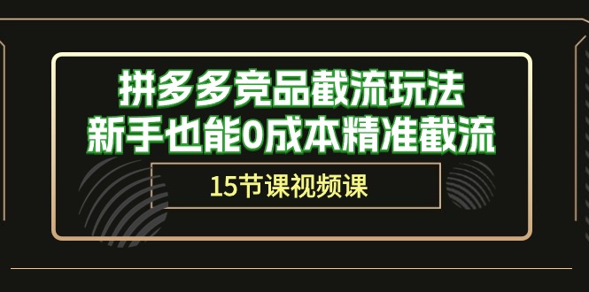 （10301期）拼多多竞品截流玩法，新手也能0成本精准截流（15节课）-<a href=