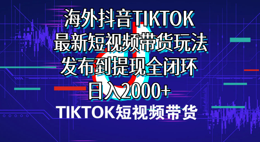 （10320期）海外短视频带货，最新短视频带货玩法发布到提现全闭环，日入2000+-<a href=