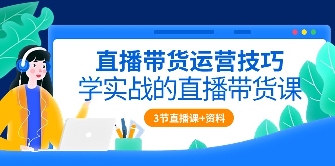 直播带货运营技巧，学实战的直播带货课（3节直播课+配套资料）-<a href=