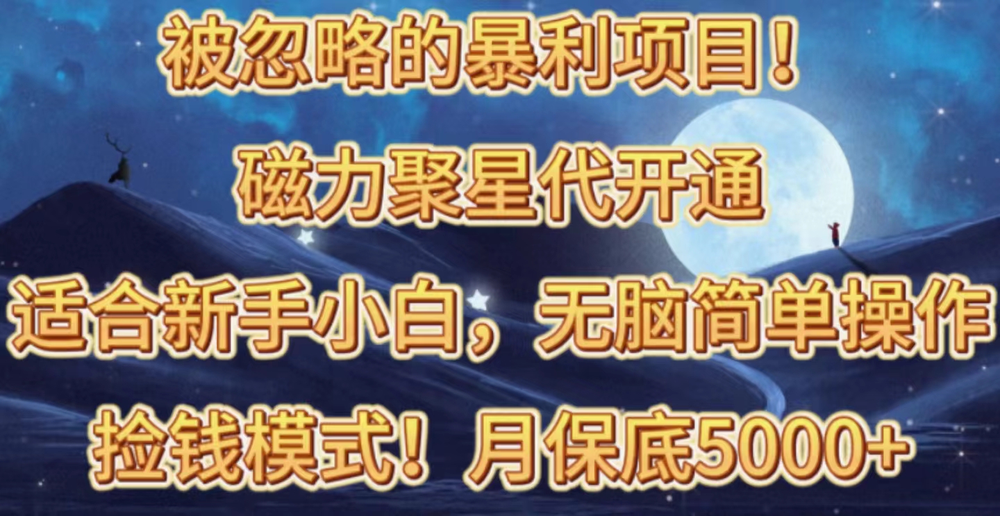 （10245期）被忽略的暴利项目！磁力聚星代开通捡钱模式，轻松月入五六千-<a href=