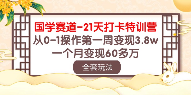 （10224期）国学 赛道-21天打卡特训营：从0-1操作第一周变现3.8w，一个月变现60多万-<a href=