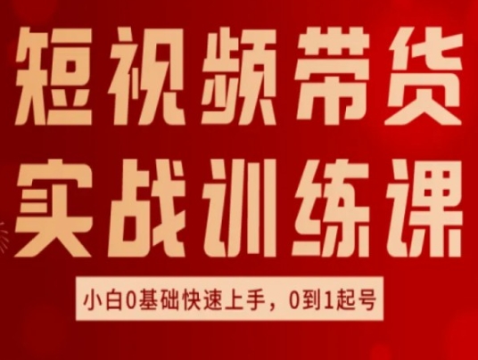 短视频带货实战训练课，好物分享实操，小白0基础快速上手，0到1起号-<a href=