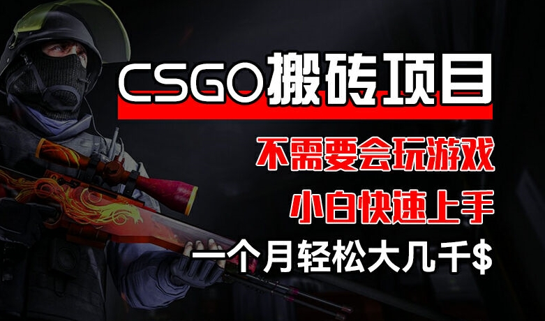 CSGO 装备搬砖项目，操作简单，不需要会玩游戏，小白也能快速上手，一个月轻松大几千-<a href=