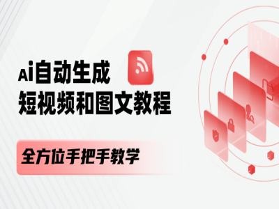 AI自动生成短视频和图文课程，全方位手把手教学-<a href=