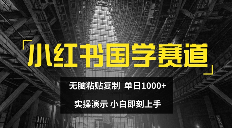 小红书国学赛道，无脑粘贴复制，单日1K，实操演示，小白即刻上手-<a href=