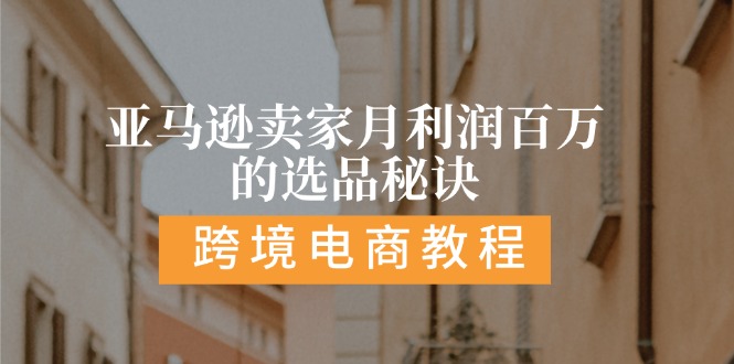 （11456期）亚马逊卖家月利润百万的选品秘诀:  抓重点/高利润/大方向/大类目/选品…-<a href=