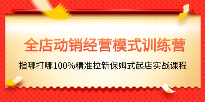 （11460期）全店动销-经营模式训练营，指哪打哪100%精准拉新保姆式起店实战课程-<a href=