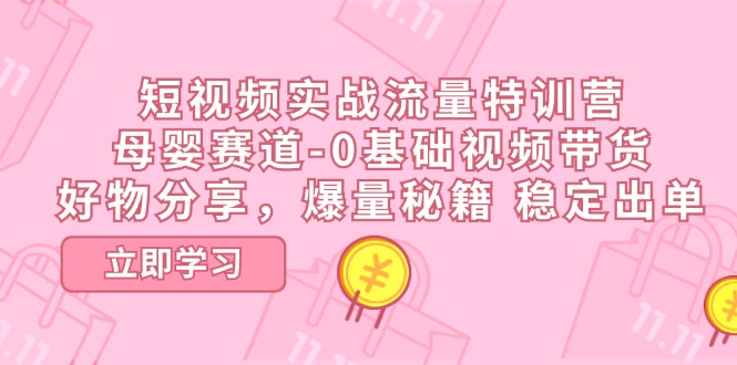 （11373期）短视频实战流量特训营，母婴赛道-0基础带货，好物分享，爆量秘籍 稳定出单-<a href=