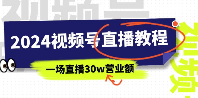 （11394期）2024视频号直播教程：视频号如何赚钱详细教学，一场直播30w营业额（37节）-<a href=