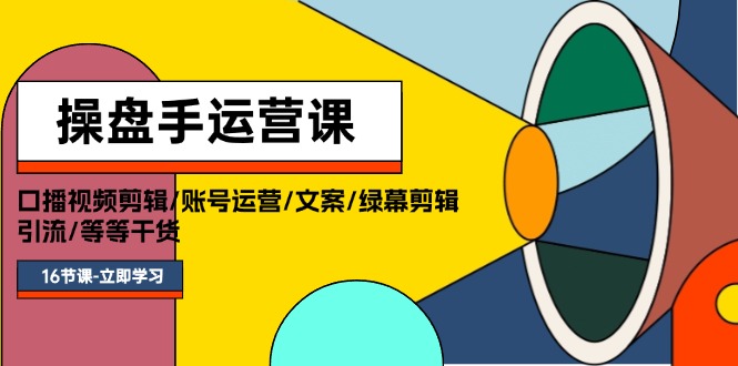 （11803期）操盘手运营课程：口播视频剪辑/账号运营/文案/绿幕剪辑/引流/干货/16节-<a href=