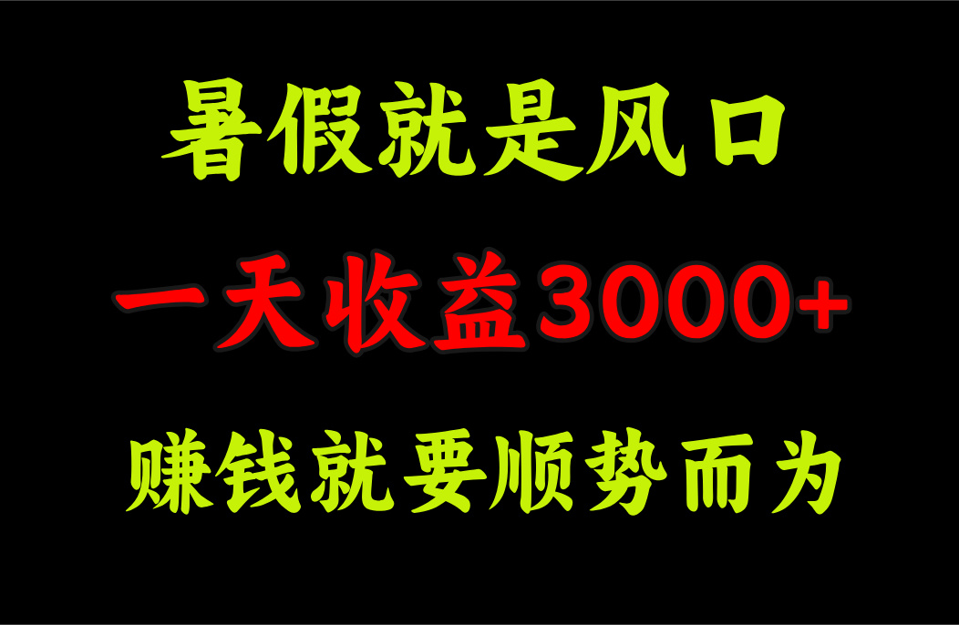 （11670期）一天收益3000+ 赚钱就是顺势而为，暑假就是风口-<a href=