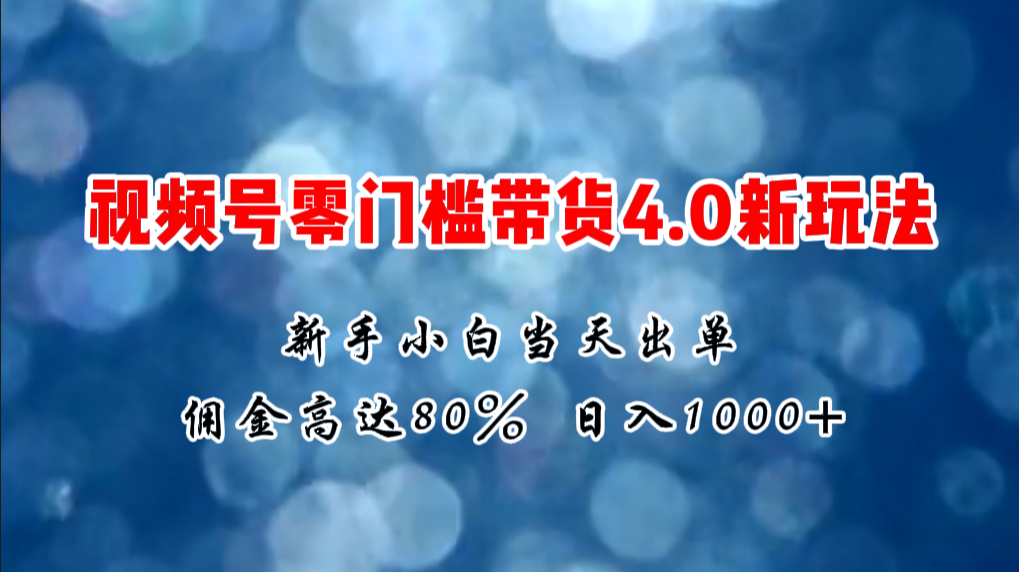 （11358期）微信视频号零门槛带货4.0新玩法，新手小白当天见收益，日入1000+-<a href=