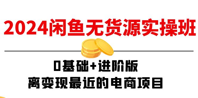 2024闲鱼无货源实操班：0基础+进阶版，离变现最近的电商项目（15节）-<a href=