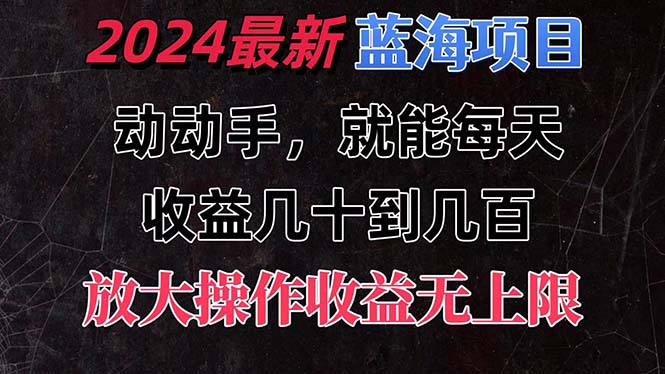 （11470期）有手就行的2024全新蓝海项目，每天1小时收益几十到几百，可放大操作收…-<a href=