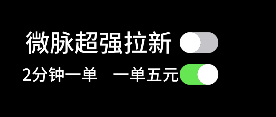 （11580期）微脉超强拉新， 两分钟1单， 一单利润5块，适合小白-<a href=