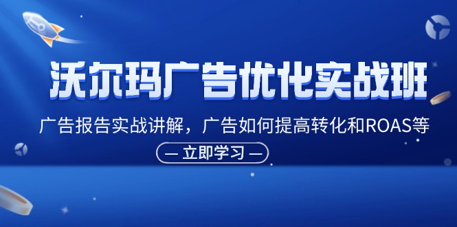 （11847期）沃尔玛广告优化实战班，广告报告实战讲解，广告如何提高转化和ROAS等-白戈学堂