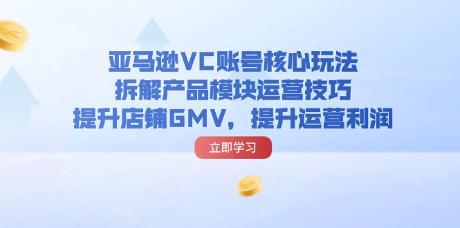 （11848期）亚马逊VC账号核心玩法，拆解产品模块运营技巧，提升店铺GMV，提升运营利润-白戈学堂