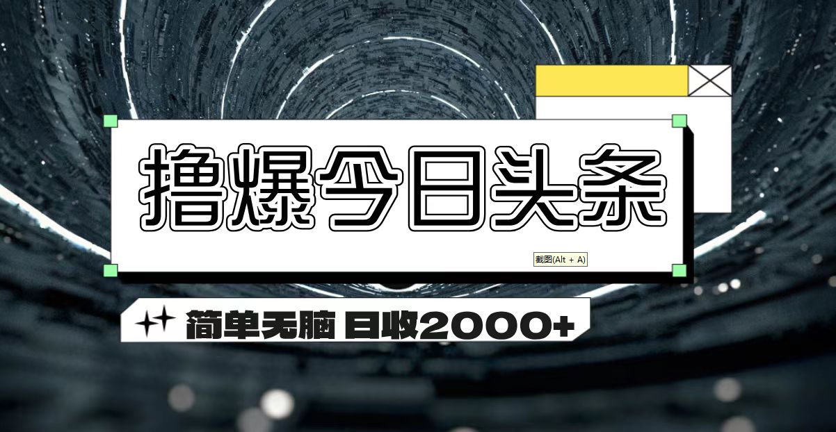 （11665期）撸爆今日头条 简单无脑操作 日收2000+-<a href=