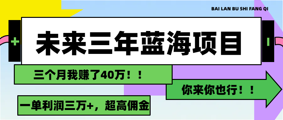 （11716期）未来三年，蓝海赛道，月入3万+-<a href=