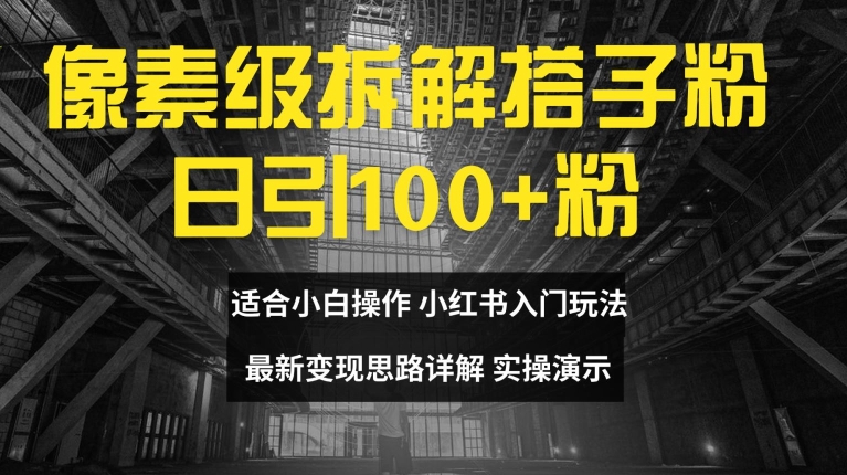 像素级拆解搭子粉，日引100+，小白看完可上手，最新变现思路详解-白戈学堂