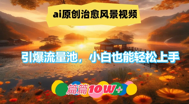 ai原创治愈风景视频，引爆流量池，小白也能轻松上手，篇篇10w+-白戈学堂