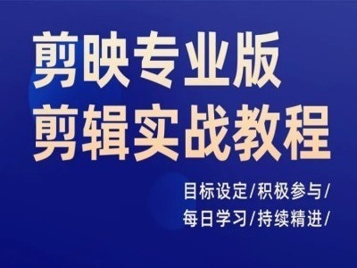 剪映专业版剪辑实战教程，目标设定/积极参与/每日学习/持续精进-白戈学堂
