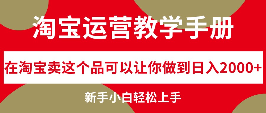 （12351期）淘宝运营教学手册，在淘宝卖这个品可以让你做到日入2000+，新手小白轻…-白戈学堂