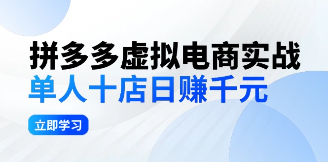 （12326期）拼夕夕虚拟电商实战：单人10店日赚千元，深耕老项目，稳定盈利不求风口-白戈学堂