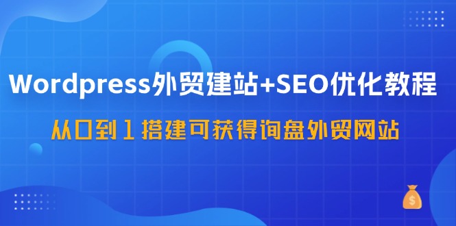 WordPress外贸建站+SEO优化教程，从0到1搭建可获得询盘外贸网站（57节课）-白戈学堂