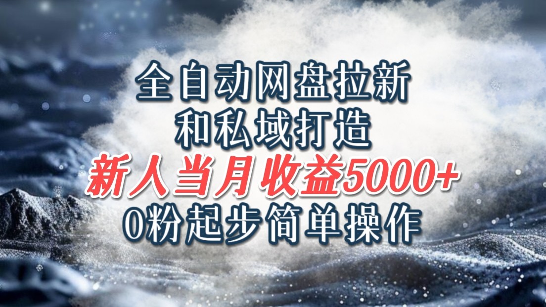 全自动网盘拉新和私域打造，0粉起步简单操作，新人入门当月收益5000以上-白戈学堂