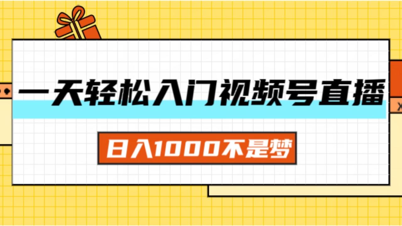 （11906期）一天入门视频号直播带货，日入1000不是梦-白戈学堂