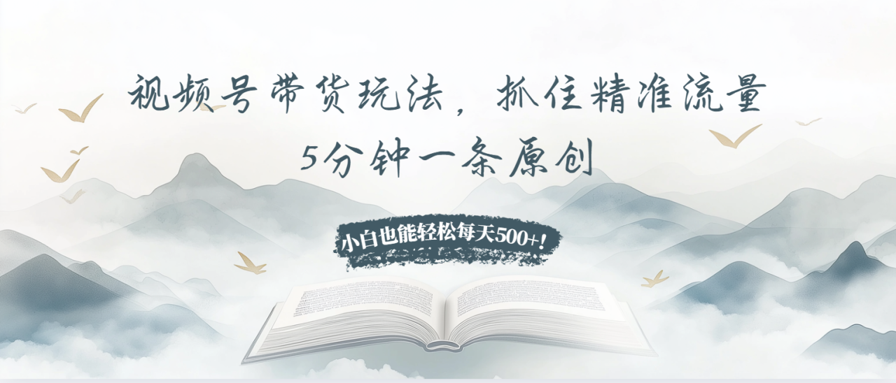 （13492期）视频号带货玩法，抓住精准流量，5分钟一条原创，小白也能轻松每天500+！-白戈学堂
