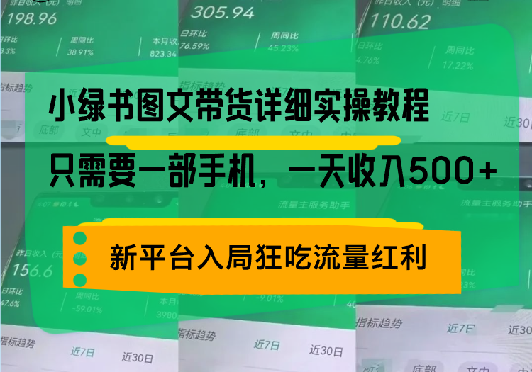 （13509期）小绿书图文带货详细实操教程，只需要一部手机，一天收入500+，轻松变现-白戈学堂