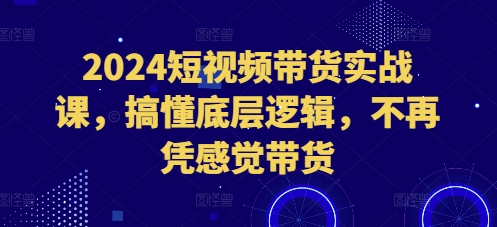 2024短视频带货实战课，搞懂底层逻辑，不再凭感觉带货-白戈学堂