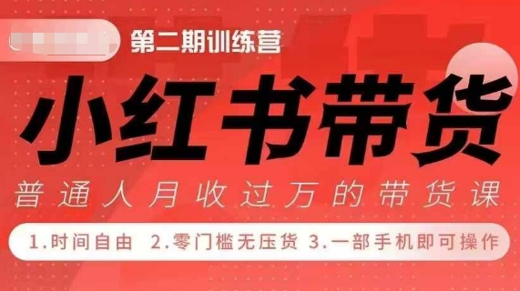 小Red书带货42天训练营 2.0版，宝妈+自由职+上班族+大学生，提高副业收入的大红利项目-白戈学堂