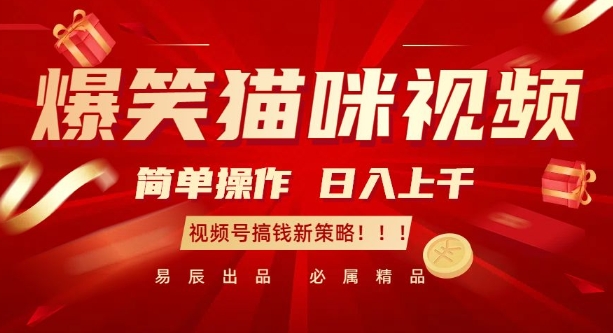 爆笑猫咪视频：简单操作，日入过K，视频号搞钱新策略-白戈学堂