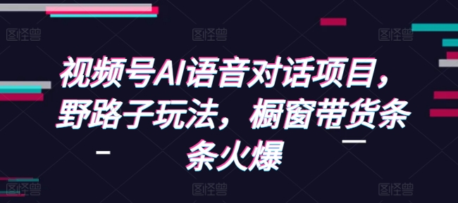 视频号AI语音对话项目，野路子玩法，橱窗带货条条火爆-白戈学堂